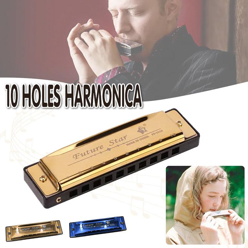 10 Hole Harmonica Blues Musical Instrument Key of C
