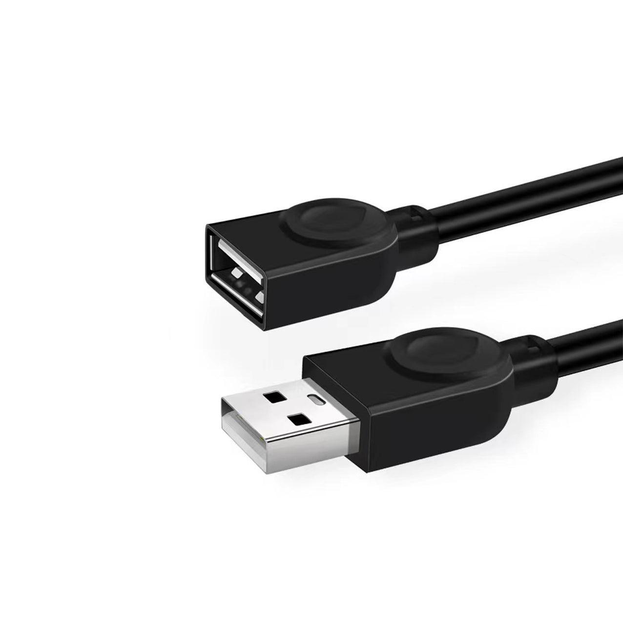 USB Extension Cable 2.0 A Male to Female Long Data Cord Black