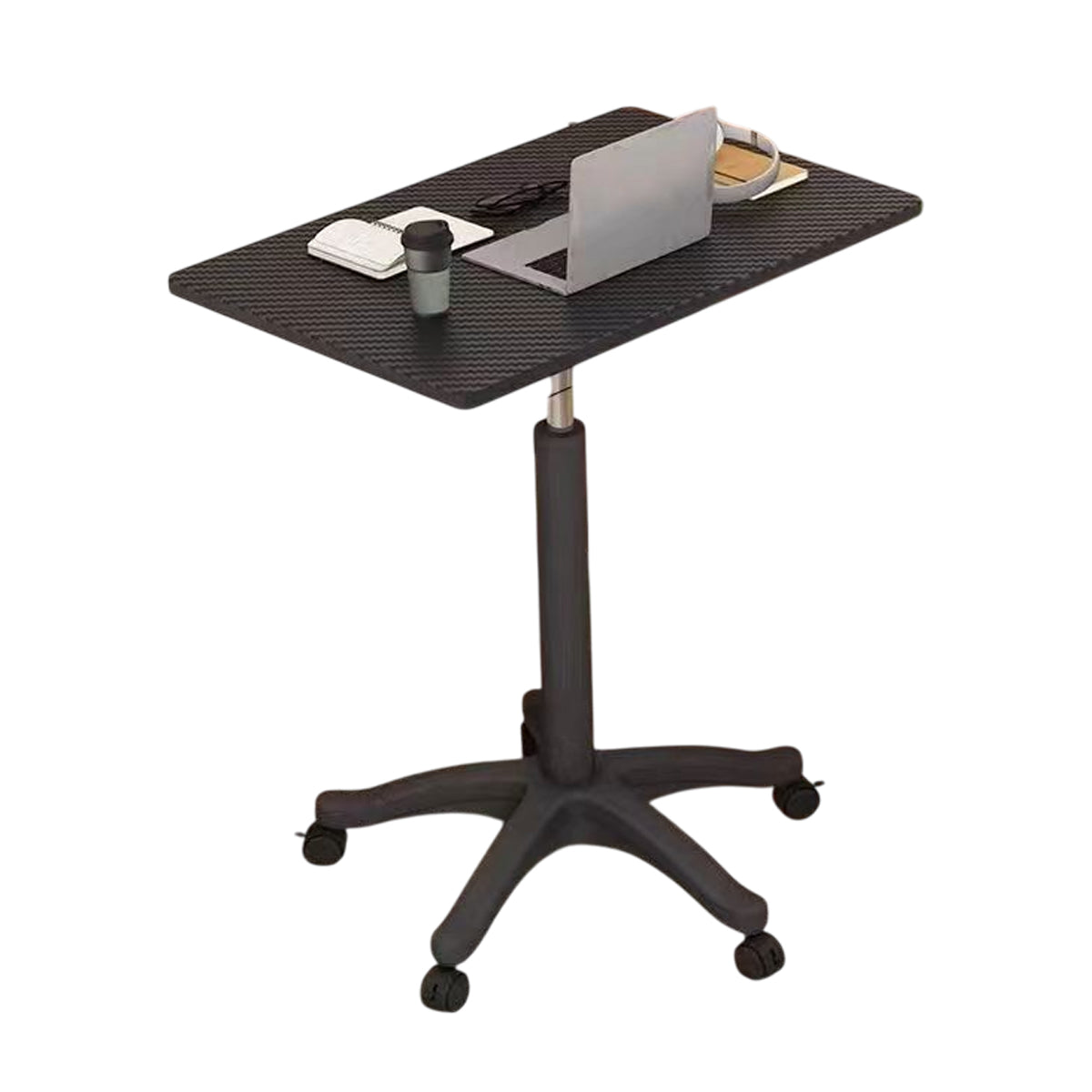 Mobile Height Adjustable Table with Wheels for Home Office Work