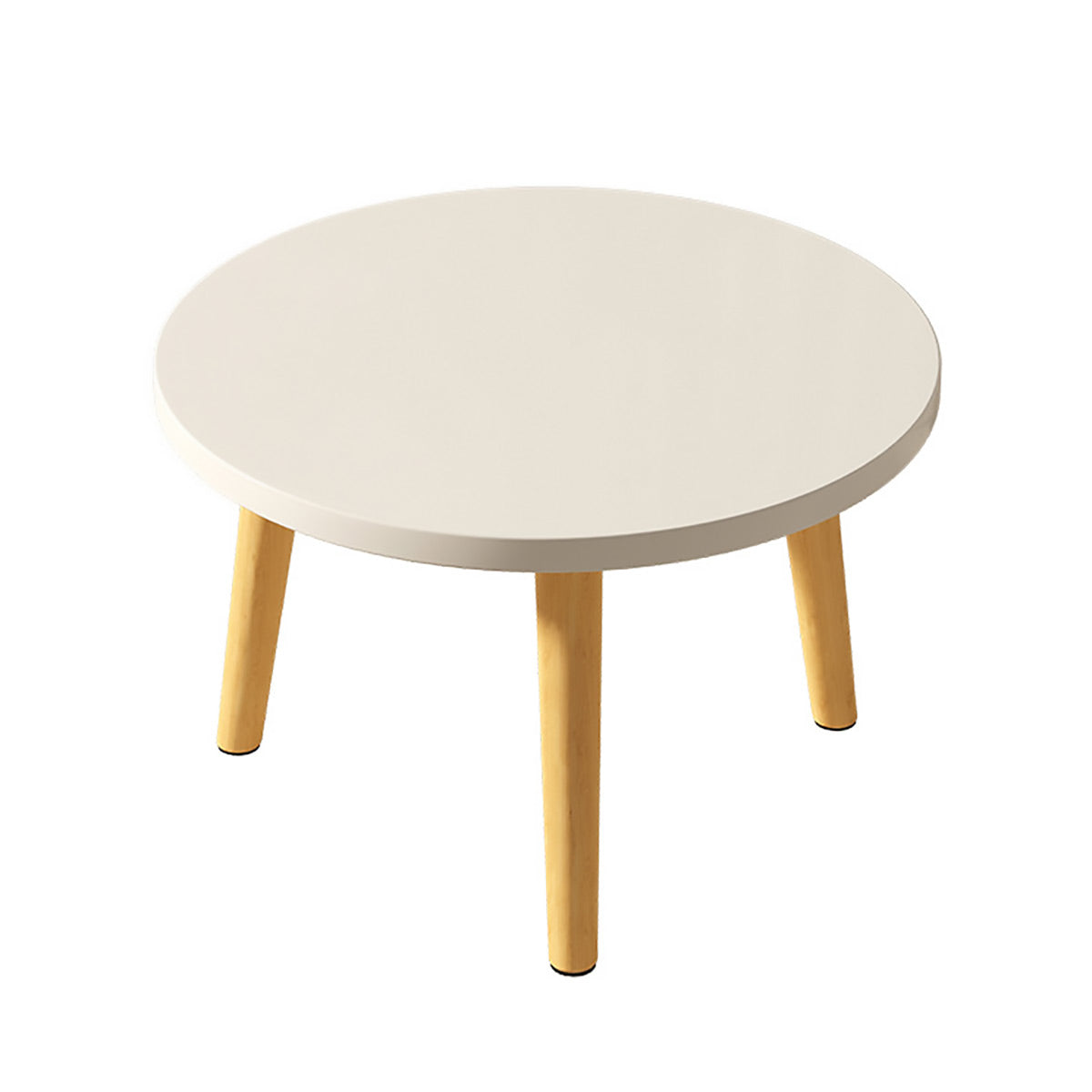Round Side Table with Solid Wood Legs in Compact 40 × 30 cm Design