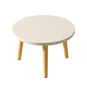 Round Side Table with Solid Wood Legs in Compact 40 × 30 cm Design