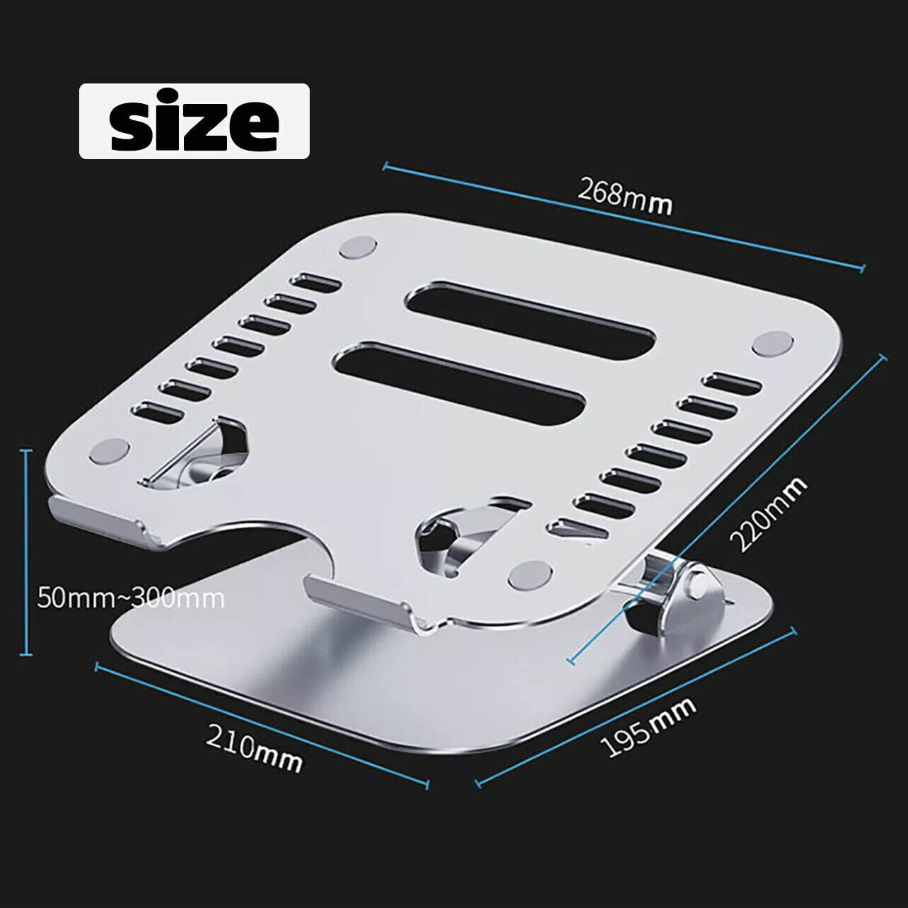 Adjustable Folding Laptop Stand with Ventilated Aluminium