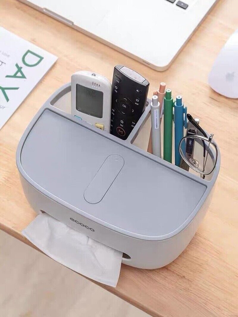 Tissue Box Cover with Storage for Home and Car