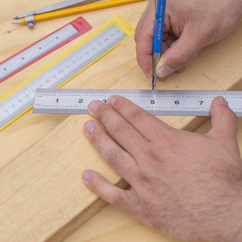 10cm 15cm 20cm Double Sided Stainless Steel Metal Ruler Rule Precision