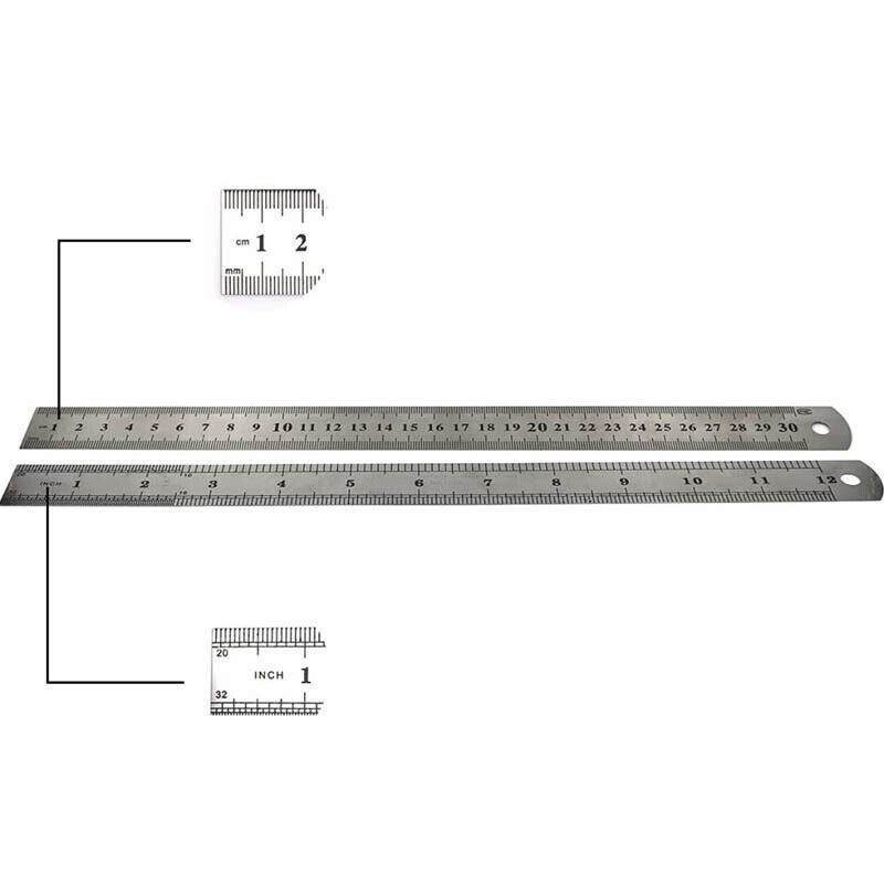 10cm 15cm 20cm Double Sided Stainless Steel Metal Ruler Rule Precision
