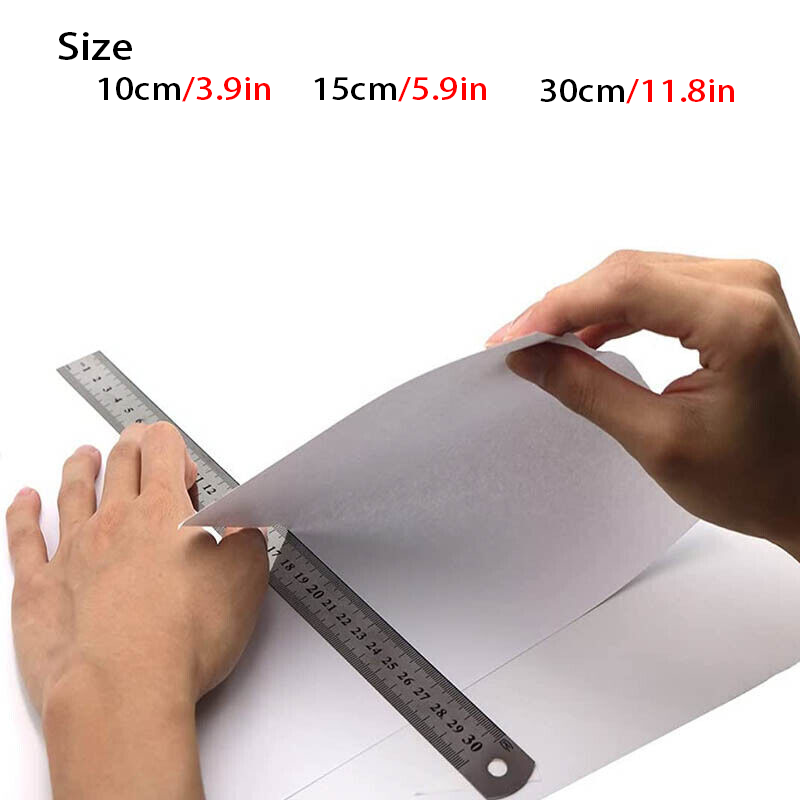 10cm 15cm 20cm Double Sided Stainless Steel Metal Ruler Rule Precision