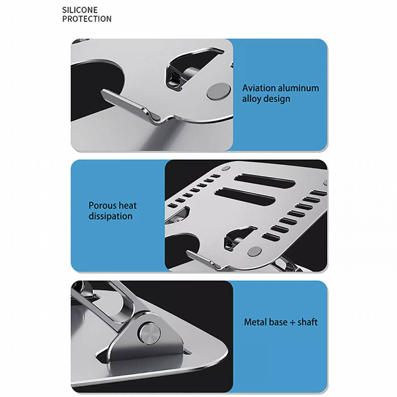 Adjustable Folding Laptop Stand with Ventilated Aluminium