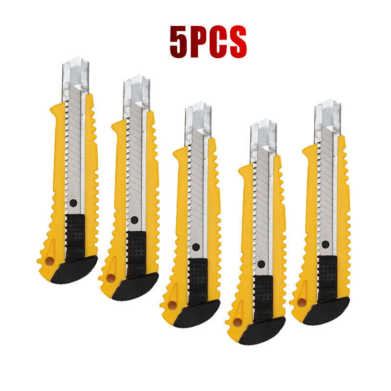 1/2/5PCS Heavy Duty Box Cutter with Retractable Snap Blade