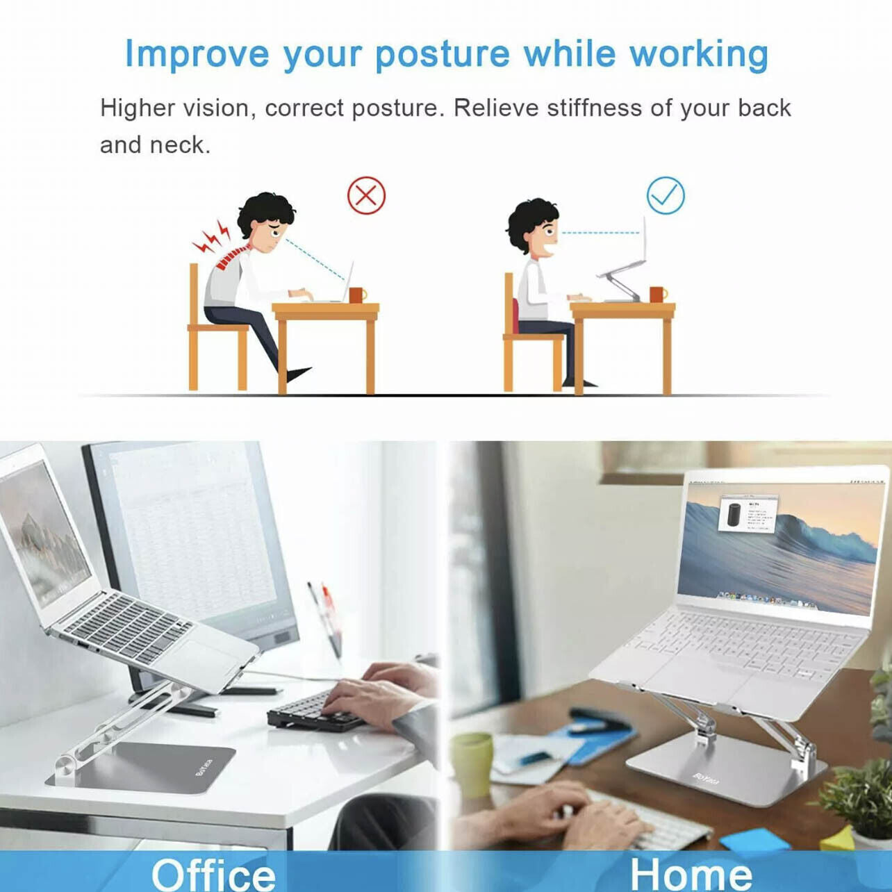 Adjustable Folding Laptop Stand with Ventilated Aluminium