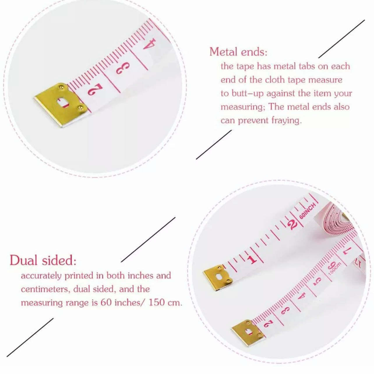 Soft Tailor Tape Measure for Body Measuring Sewing