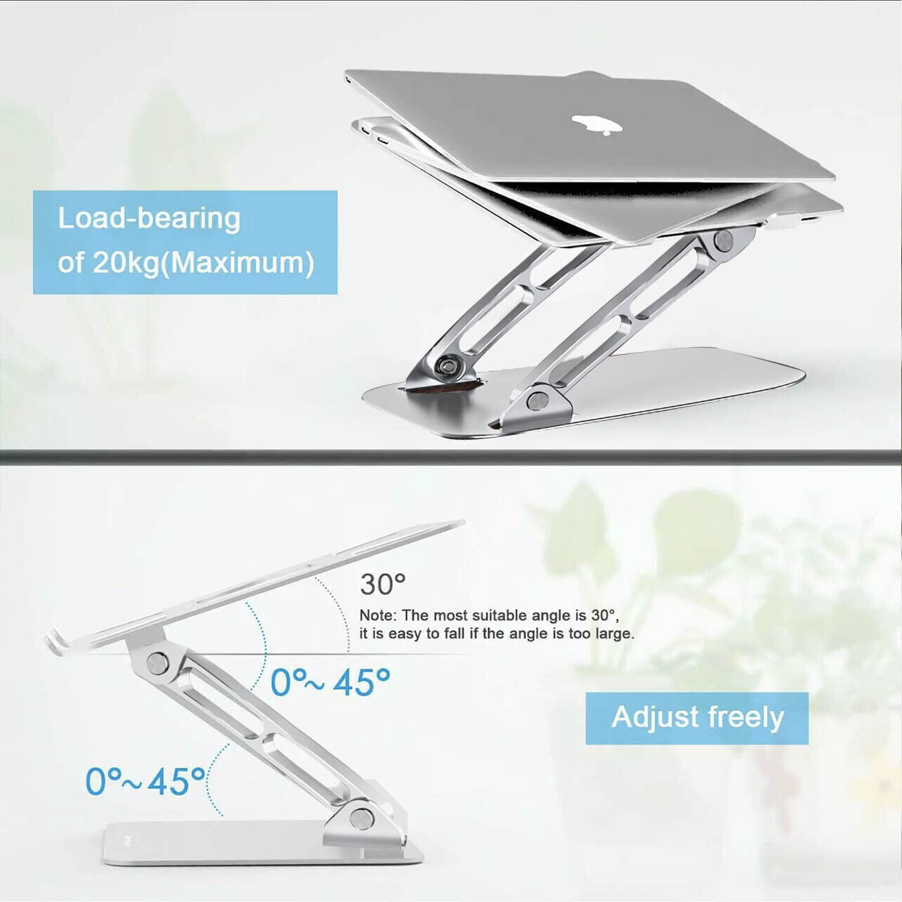 Adjustable Folding Laptop Stand with Ventilated Aluminium
