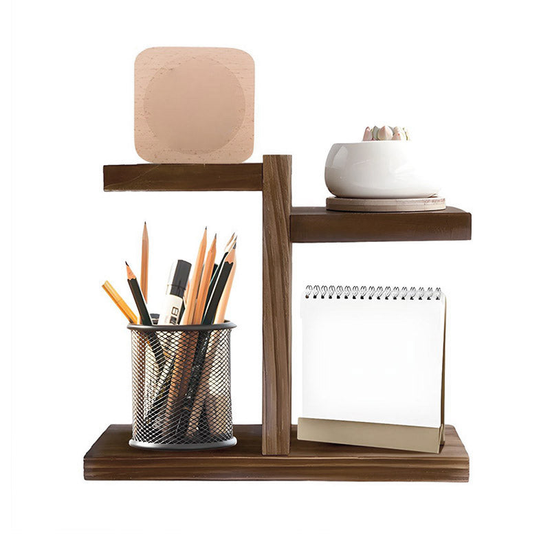 Solid Wood Desktop Storage Rack Multi-Layer Minimalist Stand