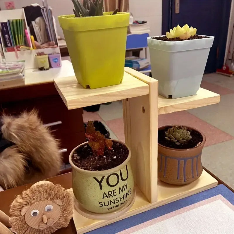 Solid Wood Desktop Storage Rack Multi-Layer Minimalist Stand