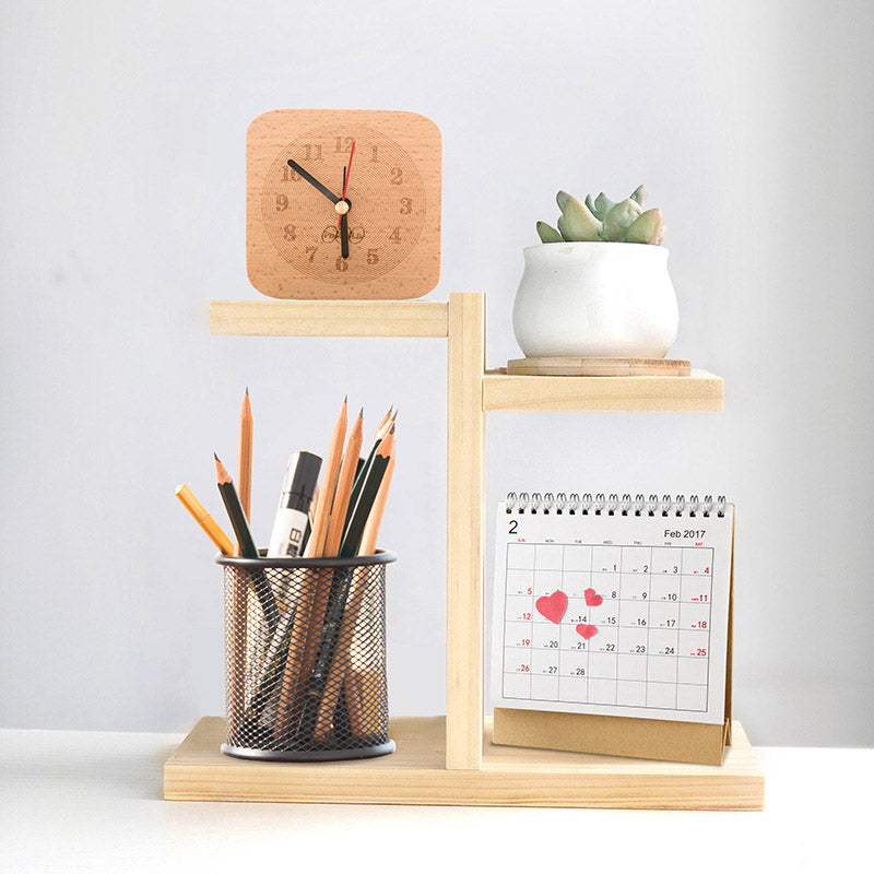 Solid Wood Desktop Storage Rack Multi-Layer Minimalist Stand