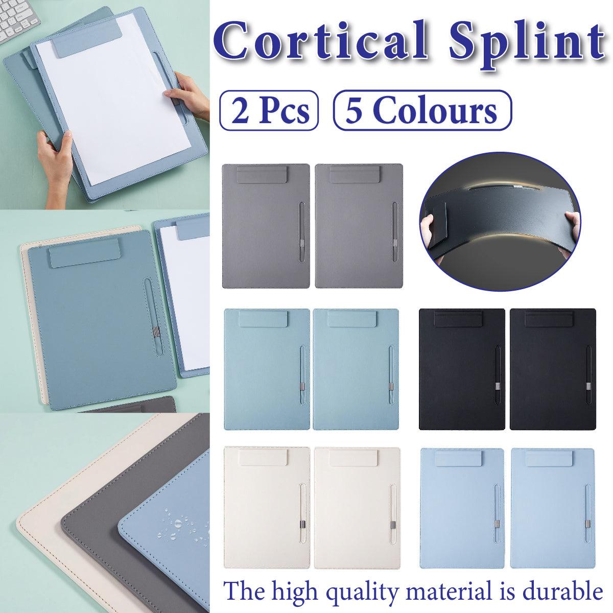 2 Pcs Conference File Holder Leather Board Clips