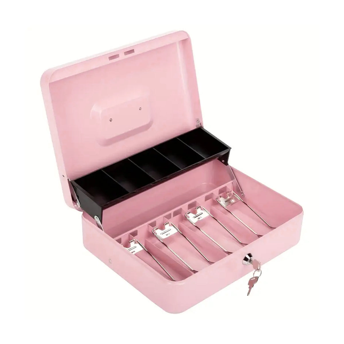 Metal Cash Box with Key Lock for Retail Money Storage