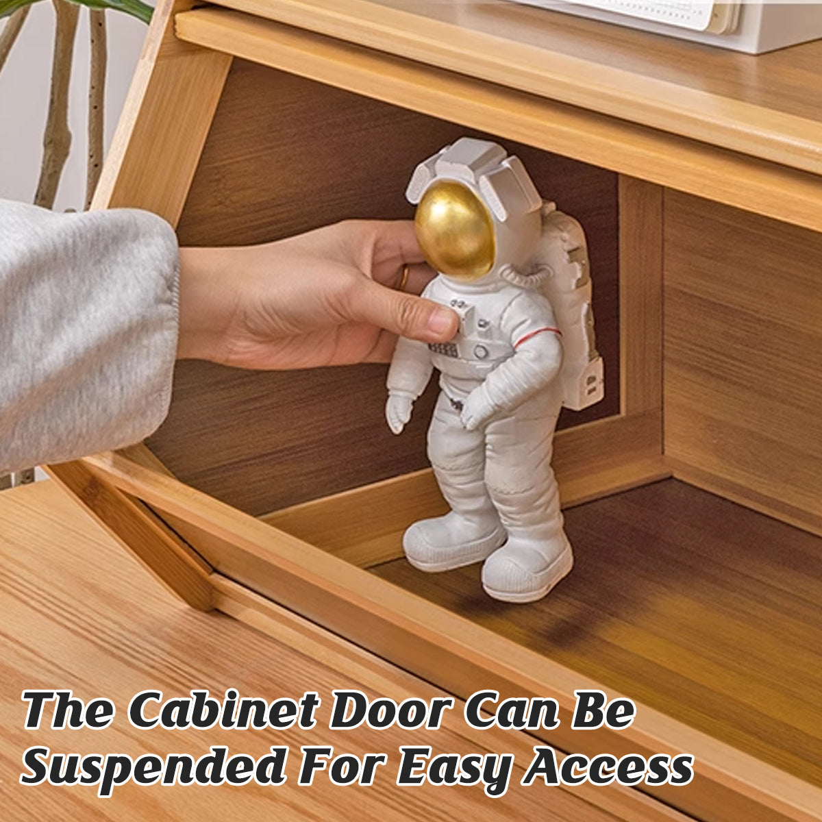 Bamboo Bookcase Storage Cabinet with Doors