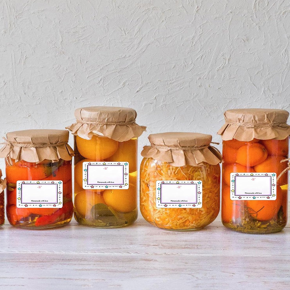 500PCS Name Label Stickers with Colour Border Roll