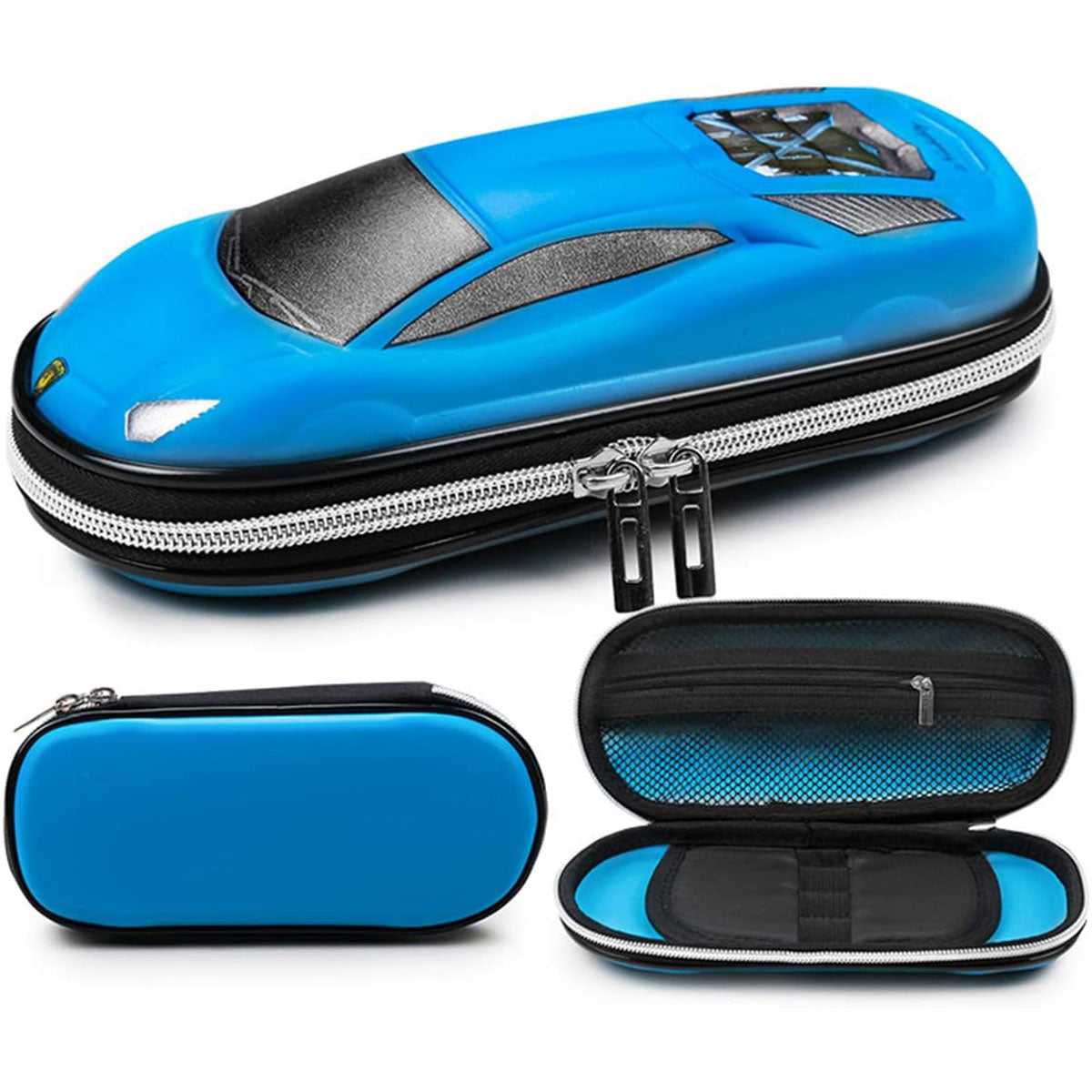 Sports Car Shaped Pencil Case Three Layer EVA Double Zippers