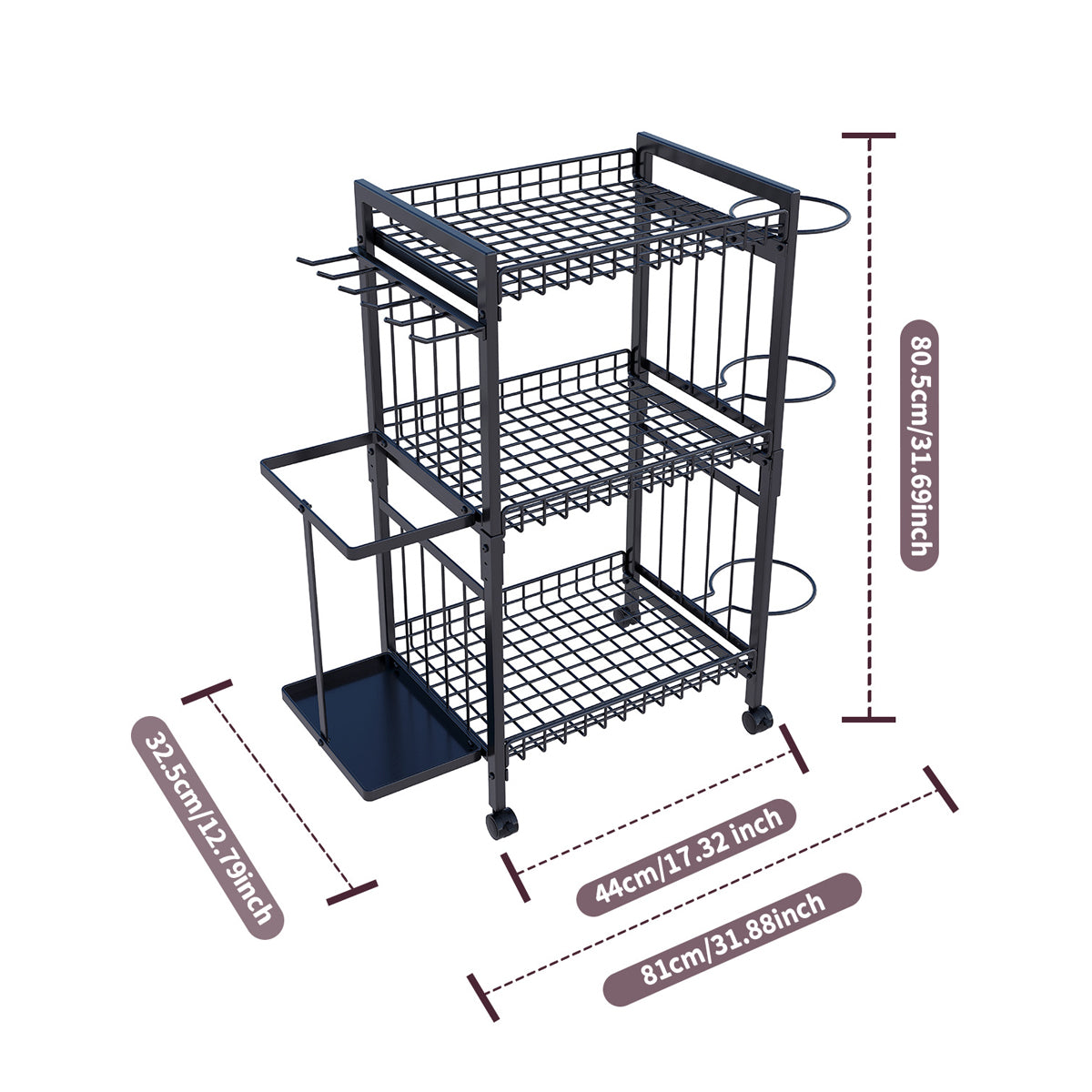 Sports Equipment Storage Rack on Wheels