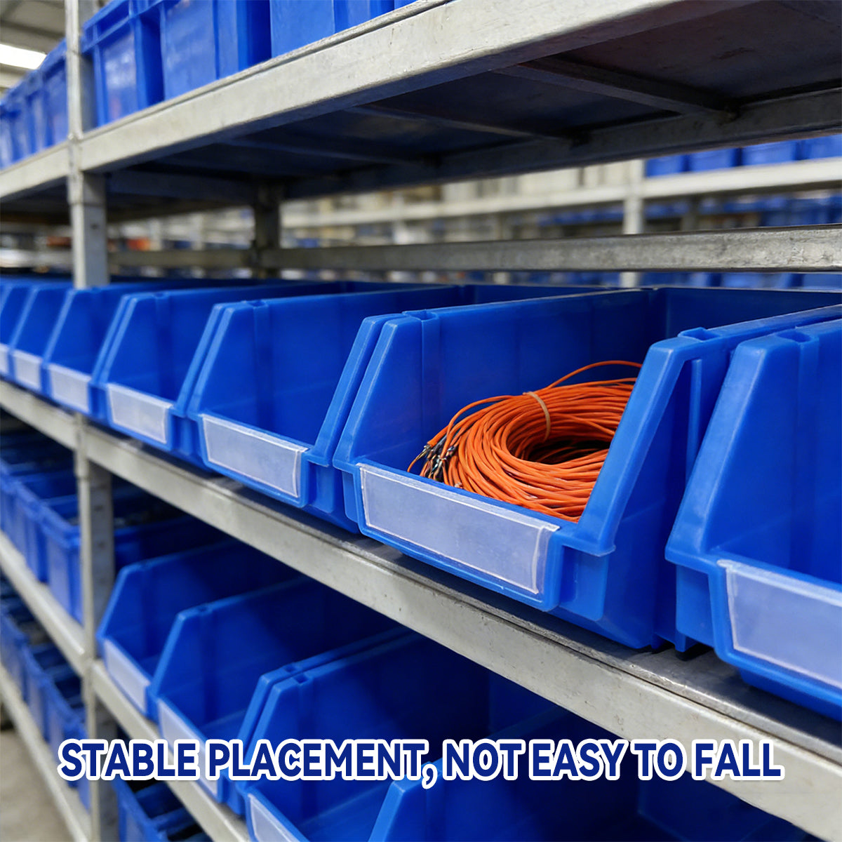 2pcs Slanted PE Storage Box with Label Clip