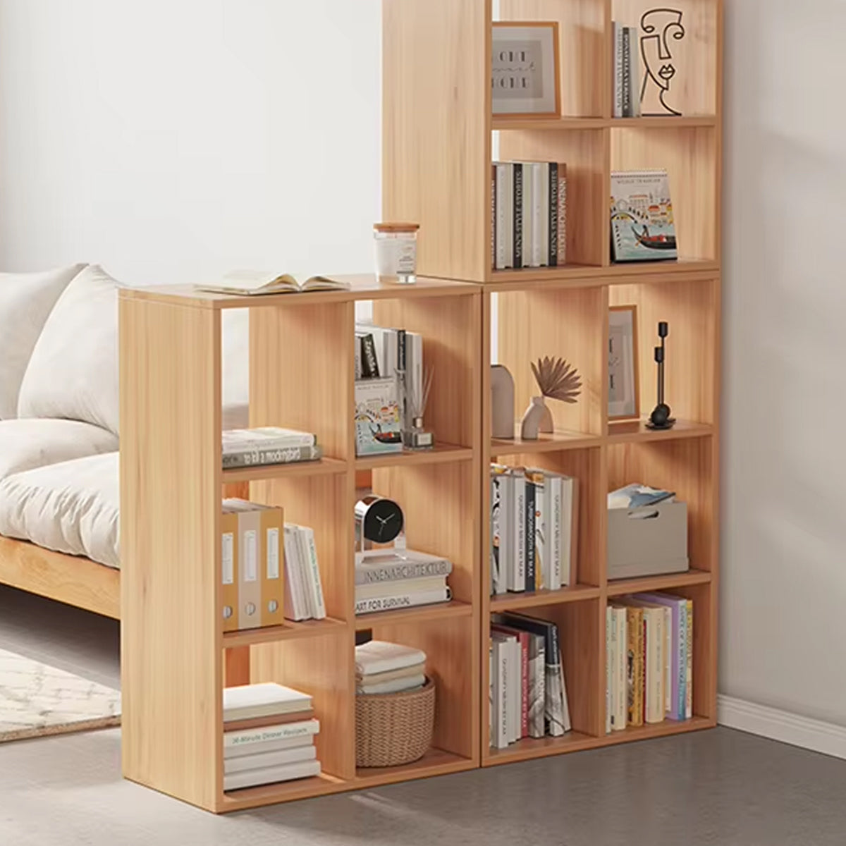 Open Shelf Bookcase with Spacious Compartments