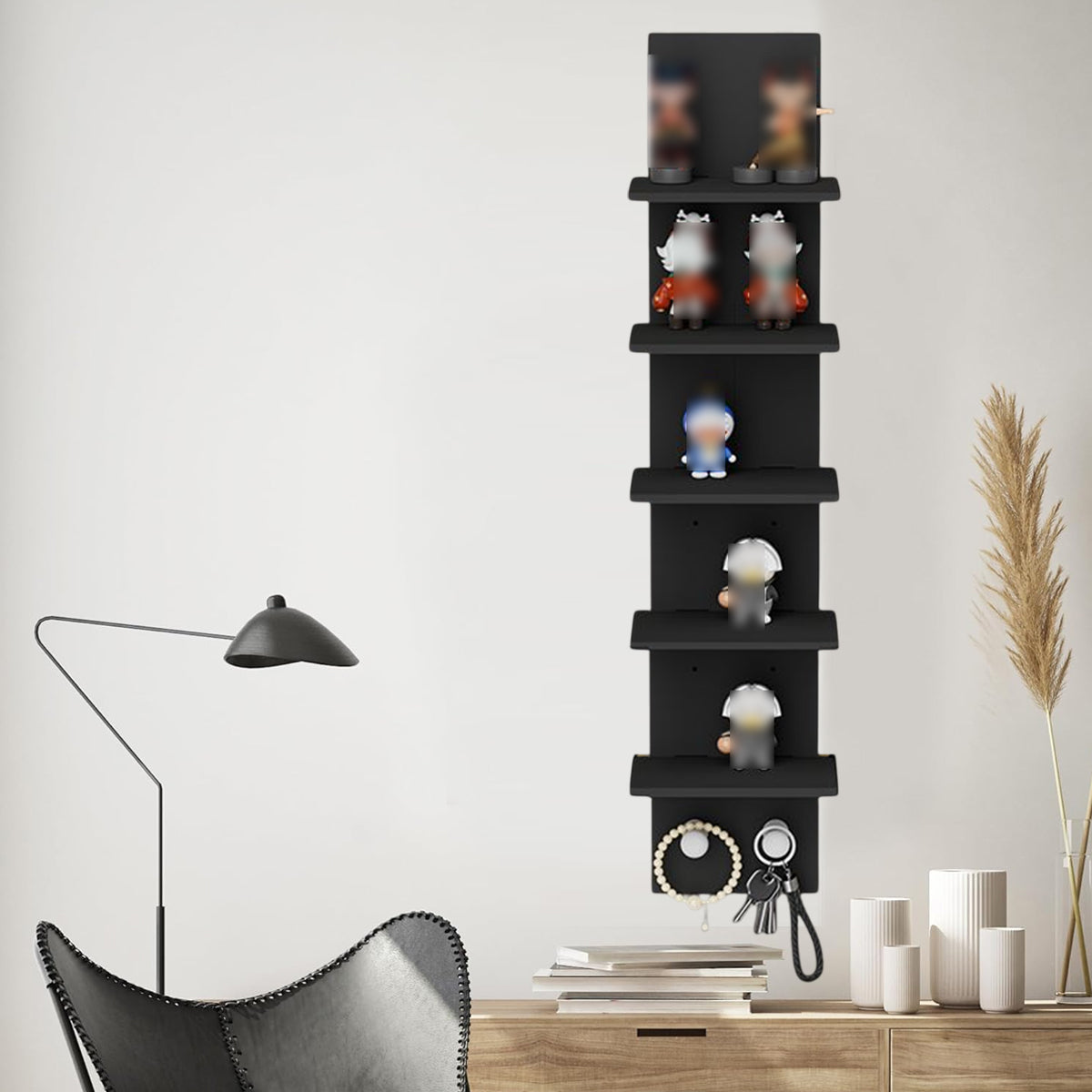 5-Tier Wall-Mounted Shelf with 40lbs Load Capacity