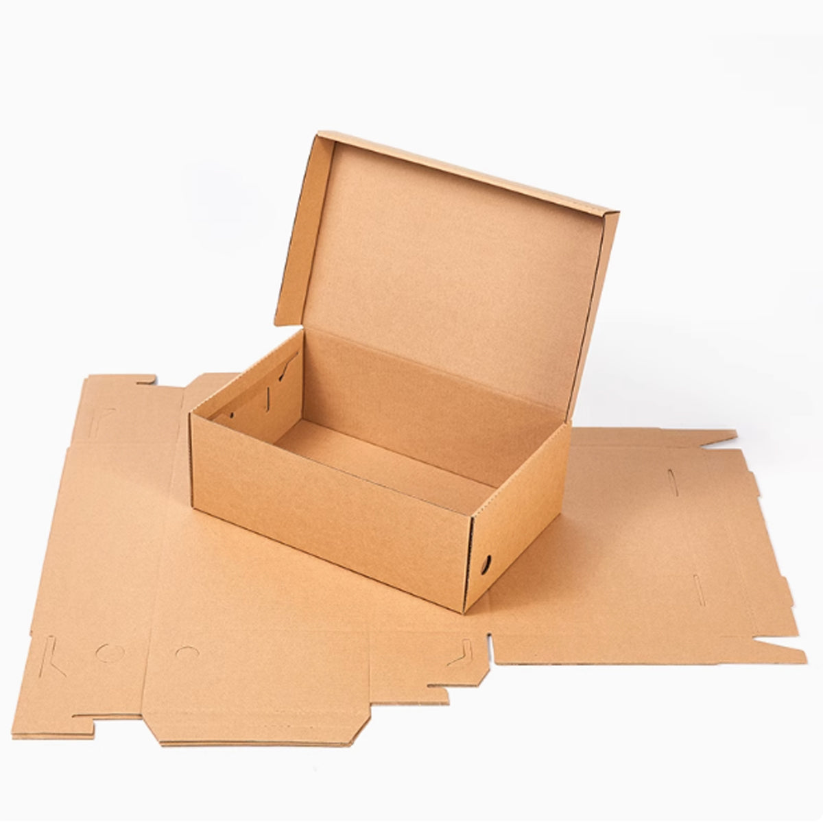20pcs Kraft Paper Shoe Boxes Clamshell Organizer