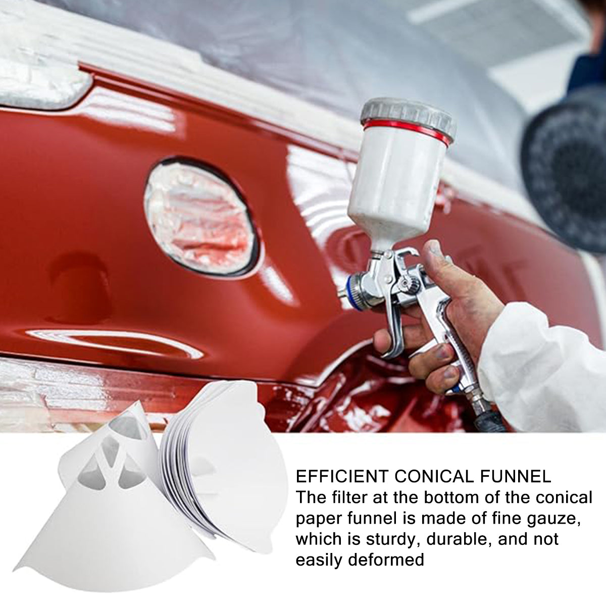 100 Paper Funnels with Silicone Funnel for Liquid Transfer