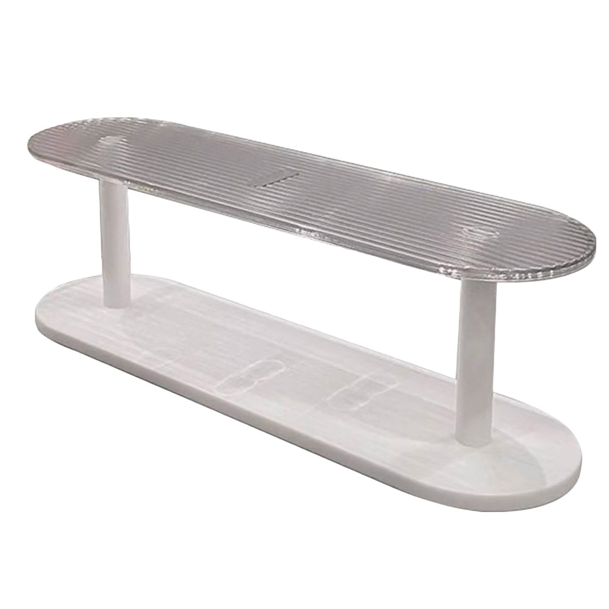 Two-Tier Desktop Organiser Plastic Shelf Transparent White