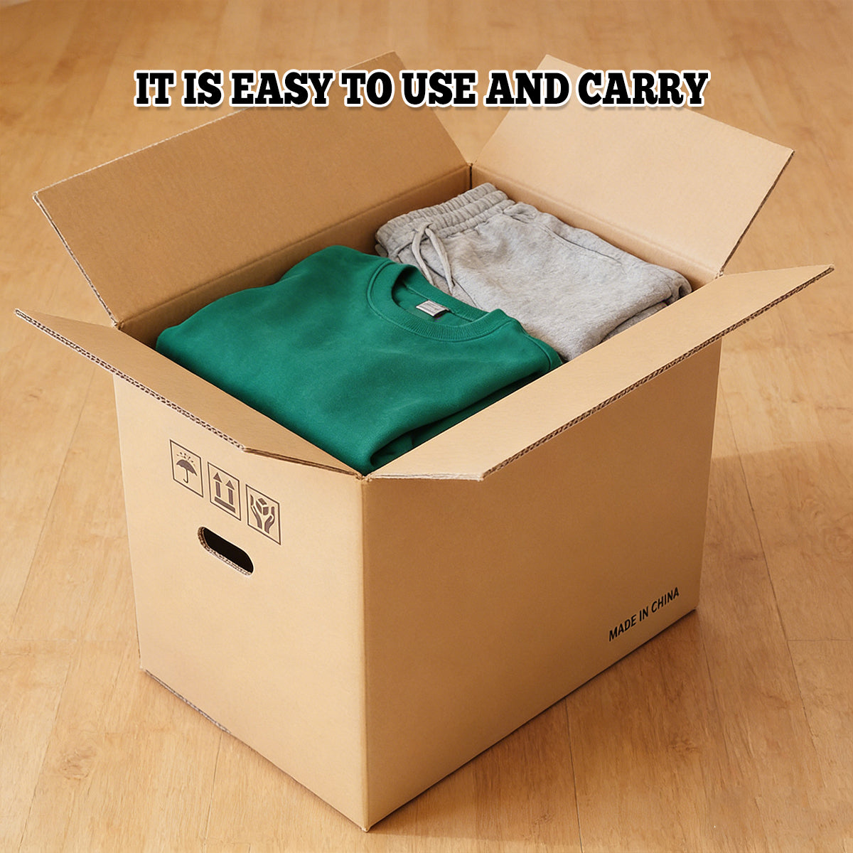 10pcs Hard Cardboard Moving Boxes with Handles