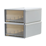 Transparent Drawer Desktop Storage Box Stackable Plastic White