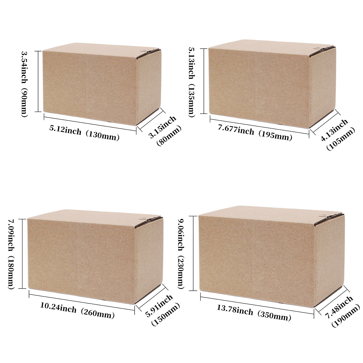 20 Pcs Zipper Carton Boxes Corrugated Cardboard Boxes for Storage Packing