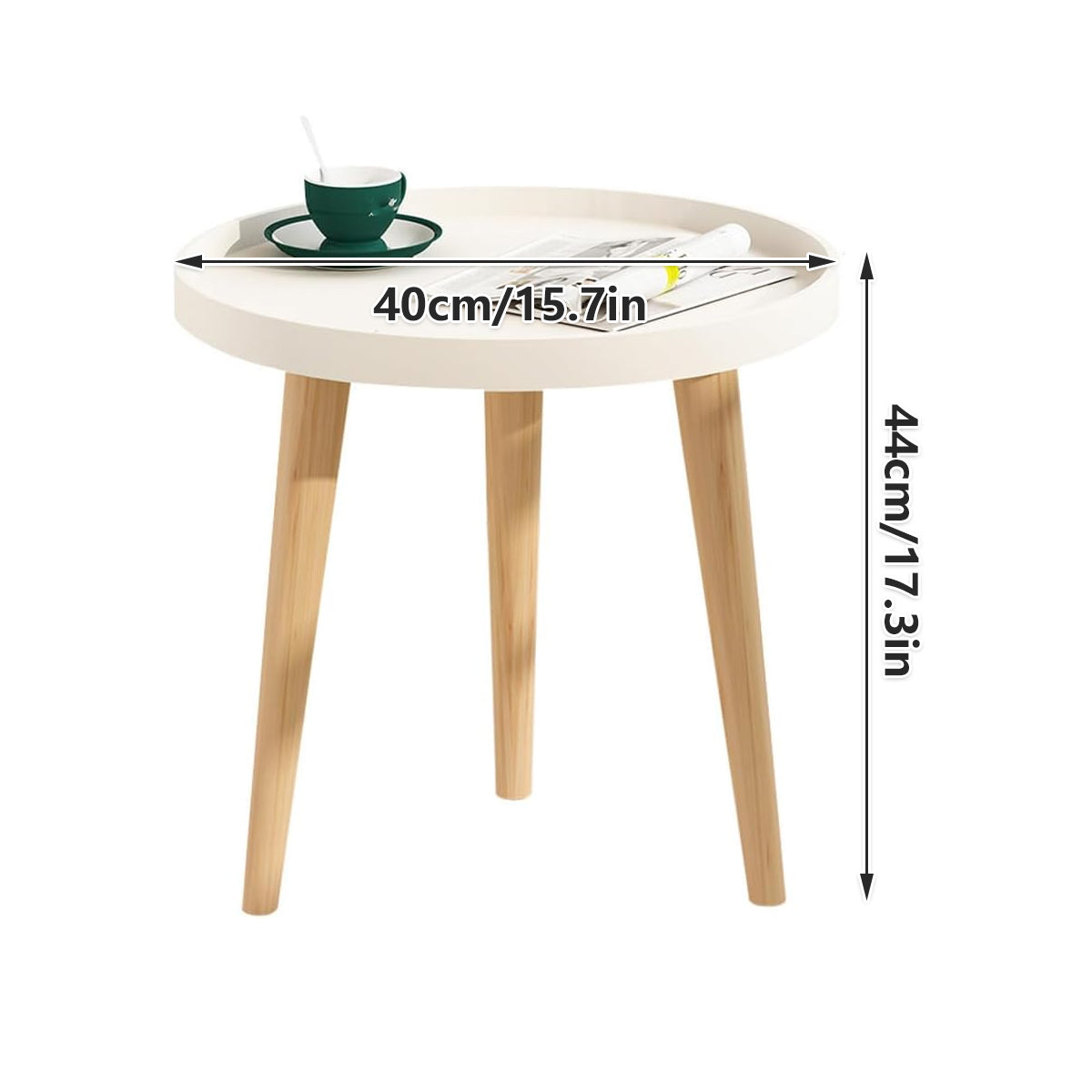 Simple Round Side Table with Stable Legs for Office Break Rooms