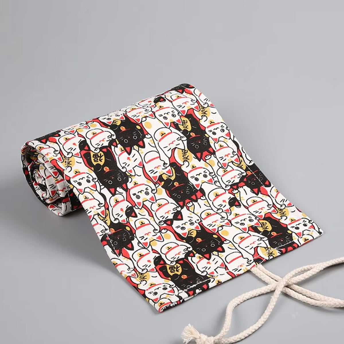 Canvas Roll Pencil Case 48/72 Holes with Drawstring Tie