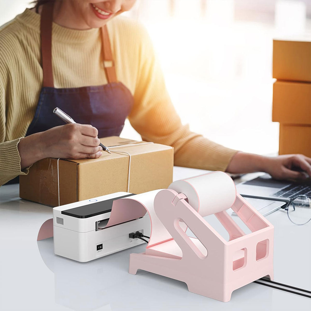 Pink Label Paper Holder Organizer Stand for Office Desk