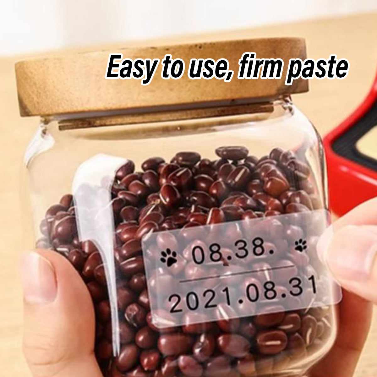 1 Roll Transparent Label Printer Paper Waterproof Name Stickers