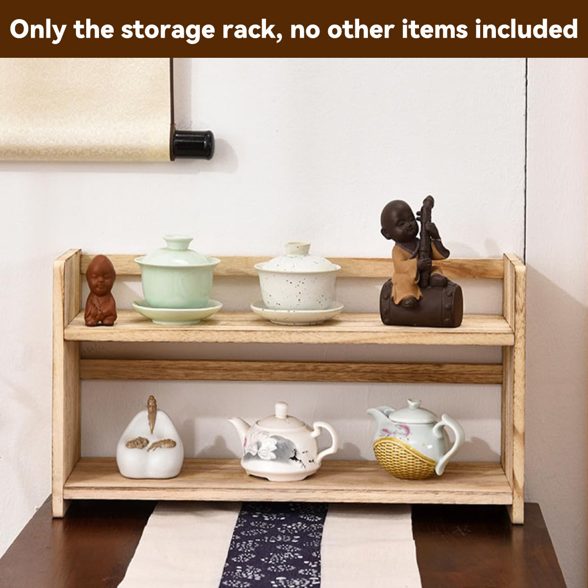 Solid Wood Movable Book Stand Desk Shelf Storage Decor