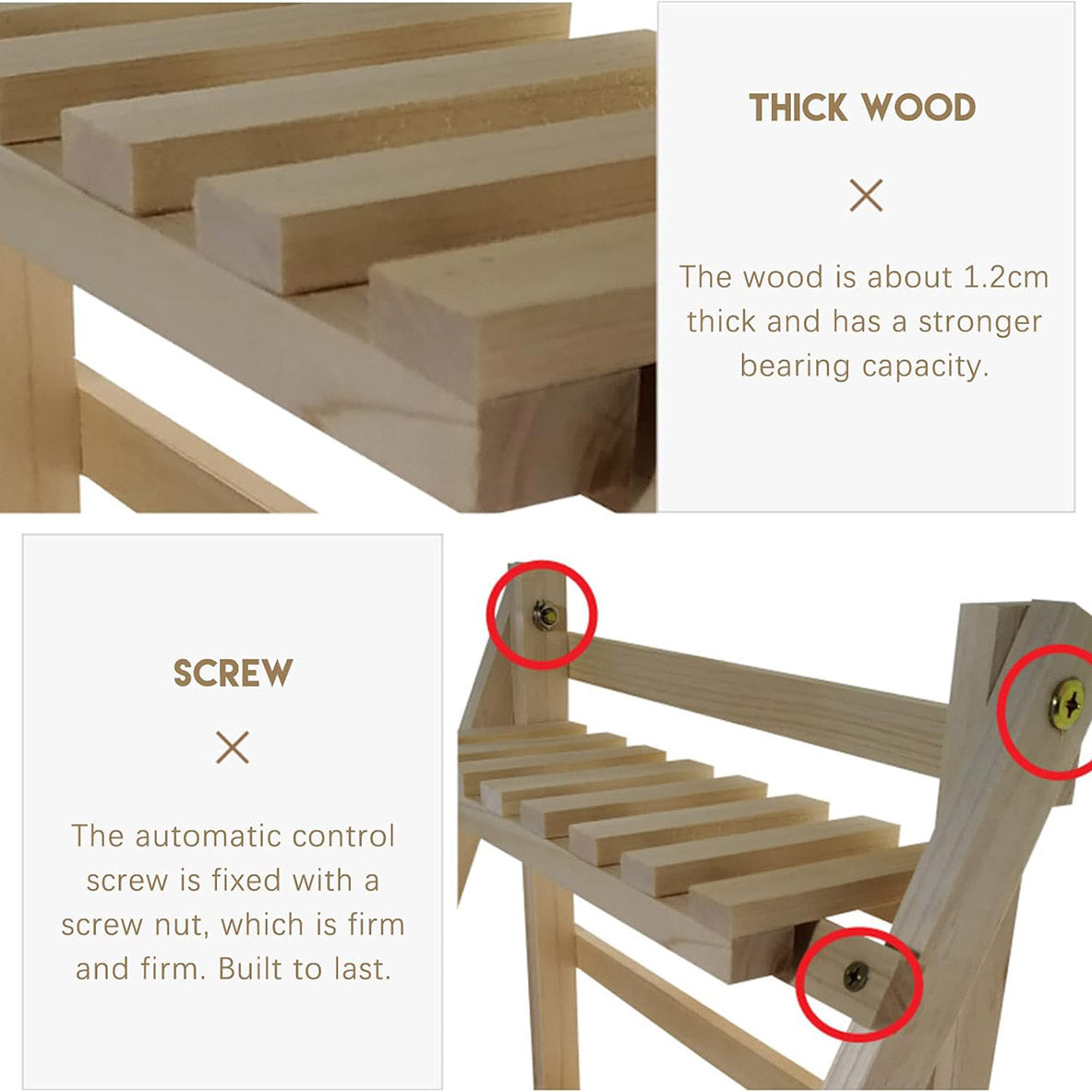 Double-Layer Wood Desktop Storage Rack Trapezoidal