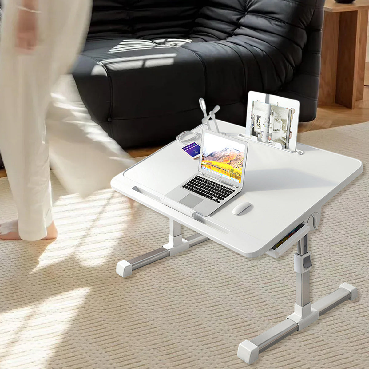 Laptop Bed Desk Adjustable with Foldable Design for Work and Study