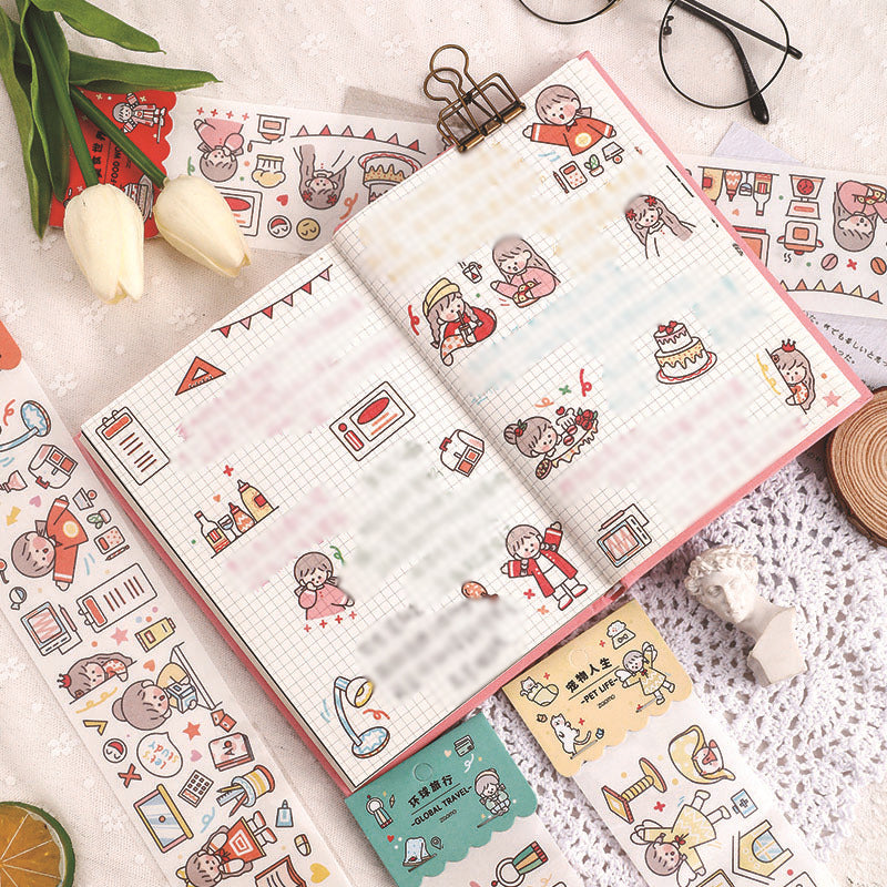 8 Styles DIY Journal Decoration Stickers for Diary
