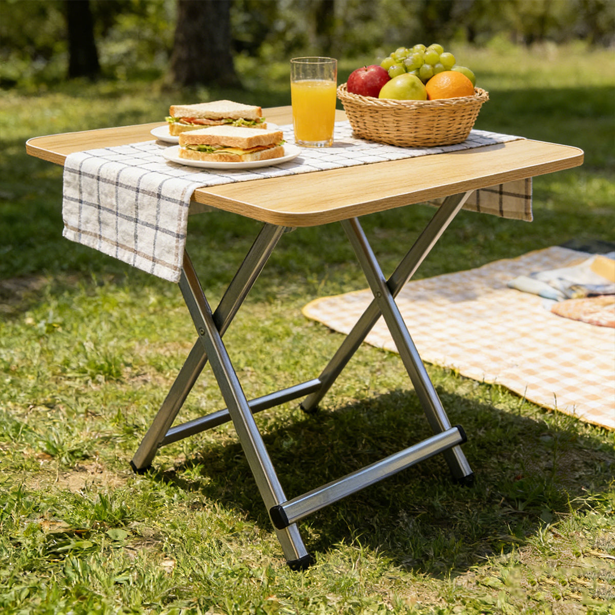 60cm Wooden Folding Square Table for Home and Workspace