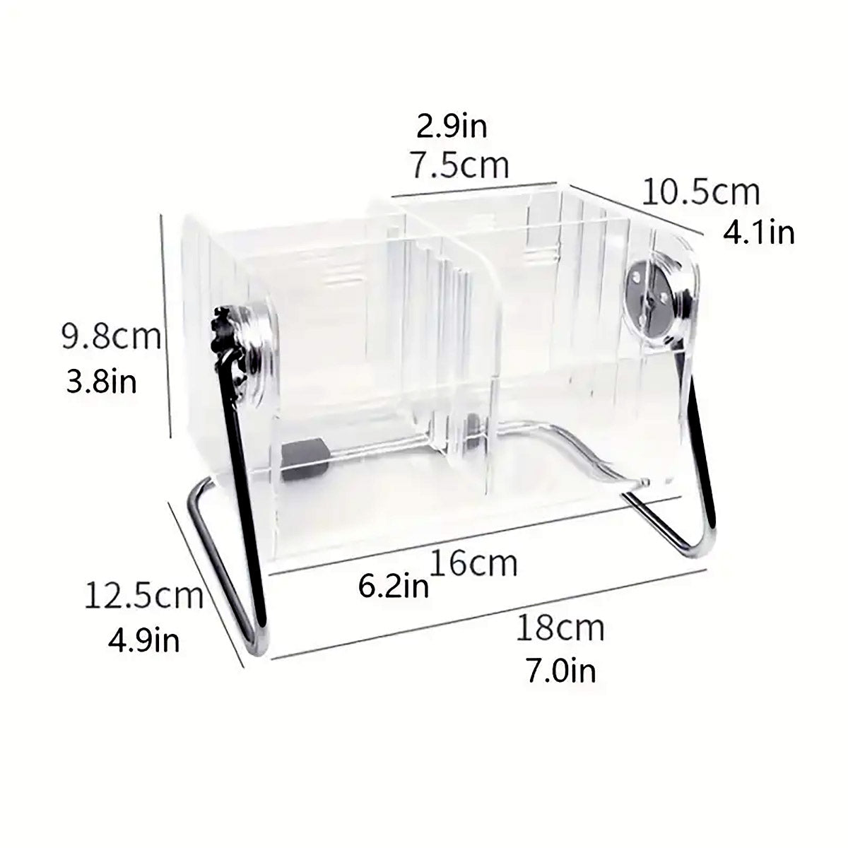 Remote Control Organiser 6-Compartment Acrylic with Metal Frame