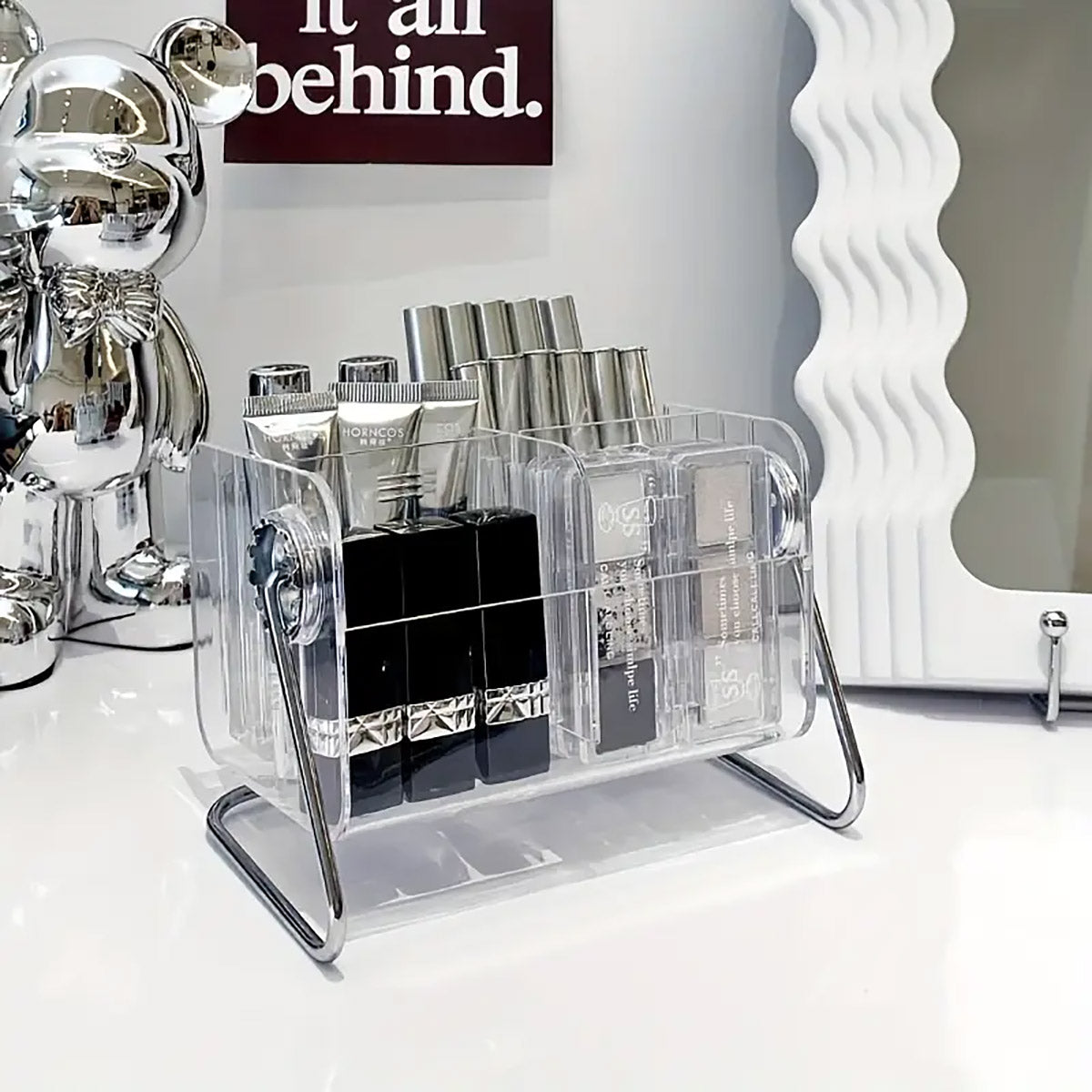 Remote Control Organiser 6-Compartment Acrylic with Metal Frame