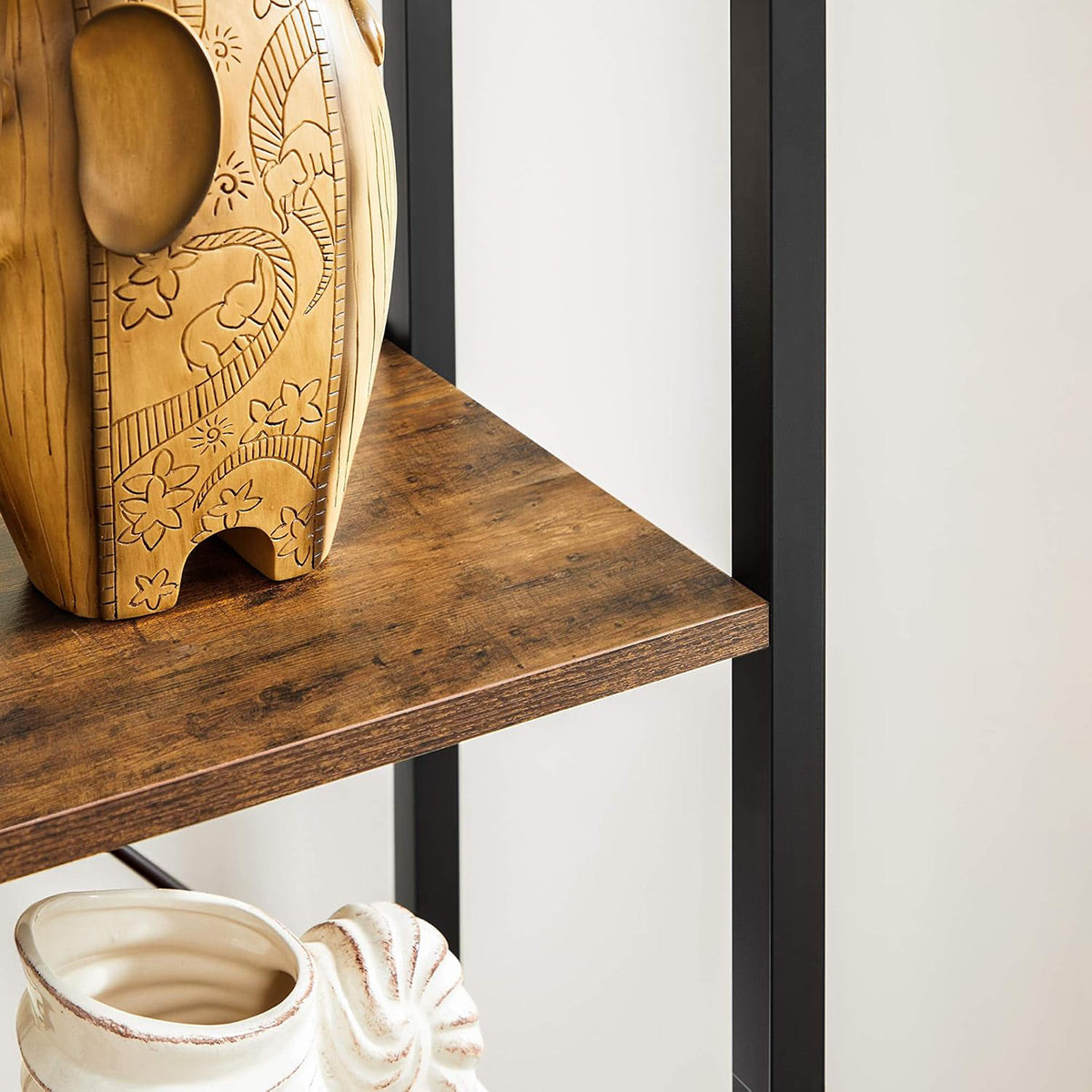 6-Tier Corner Bookshelf with Metal Frame Small Rooms