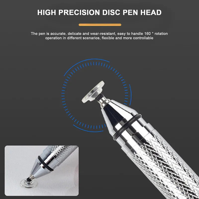 Capacitive Touch Screen Stylus 2-in-1 Fiber and Disc Tip