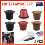 6pcs Refillable Reusable Coffee Pods for Nespresso
