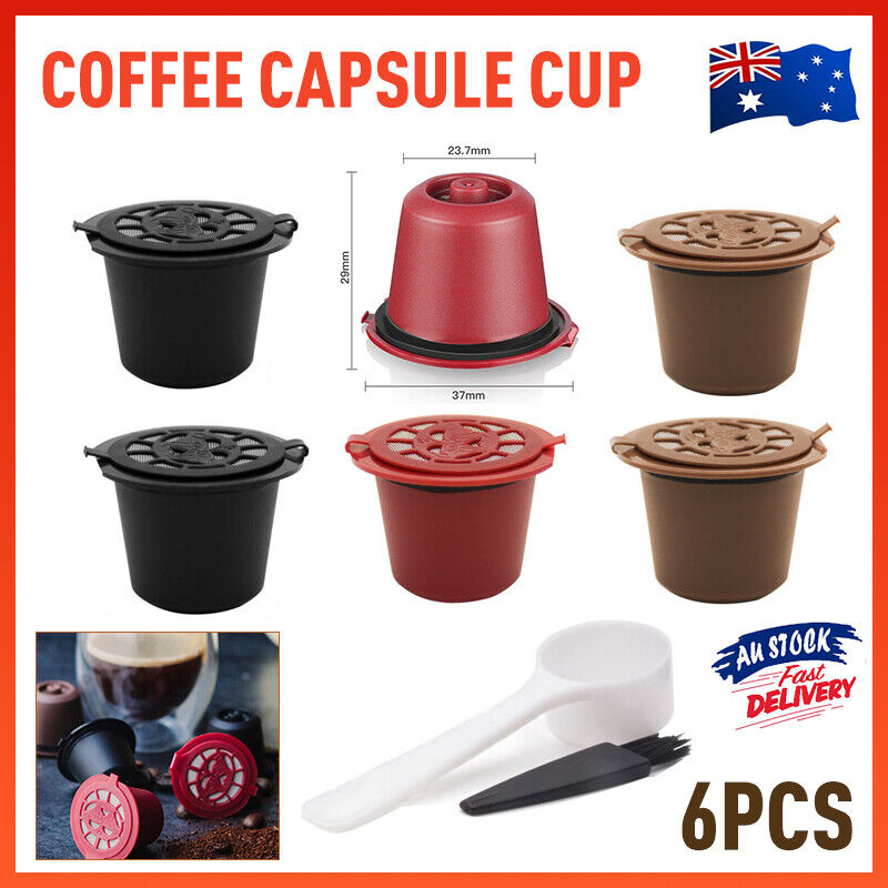 6pcs Refillable Reusable Coffee Pods for Nespresso