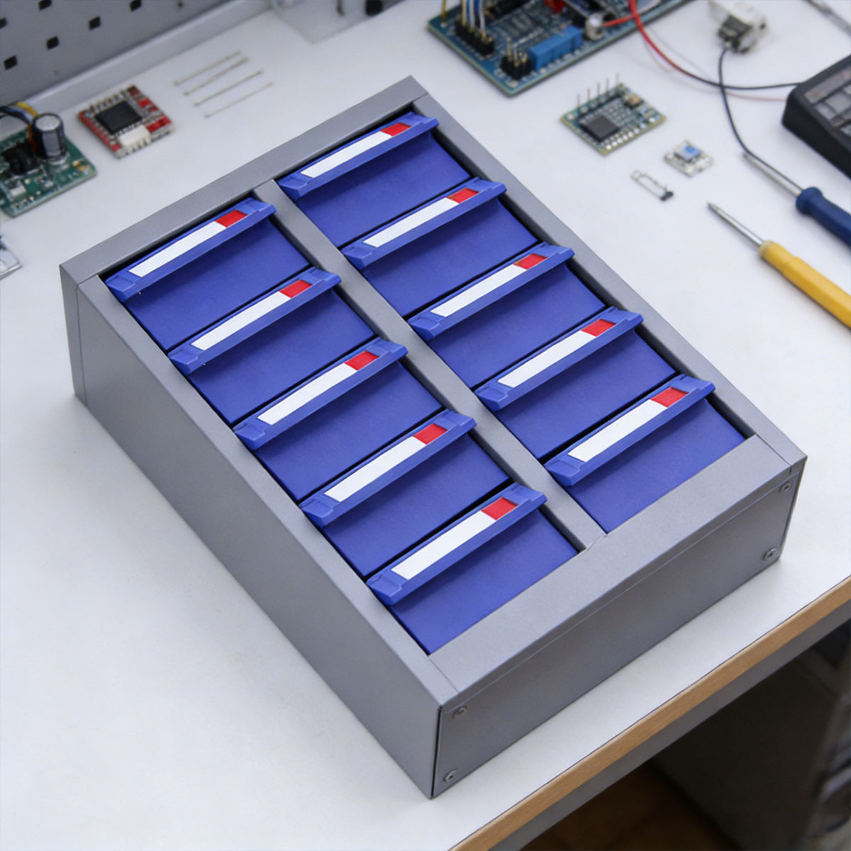 10-Drawer Parts Cabinet for Workshop and Garage
