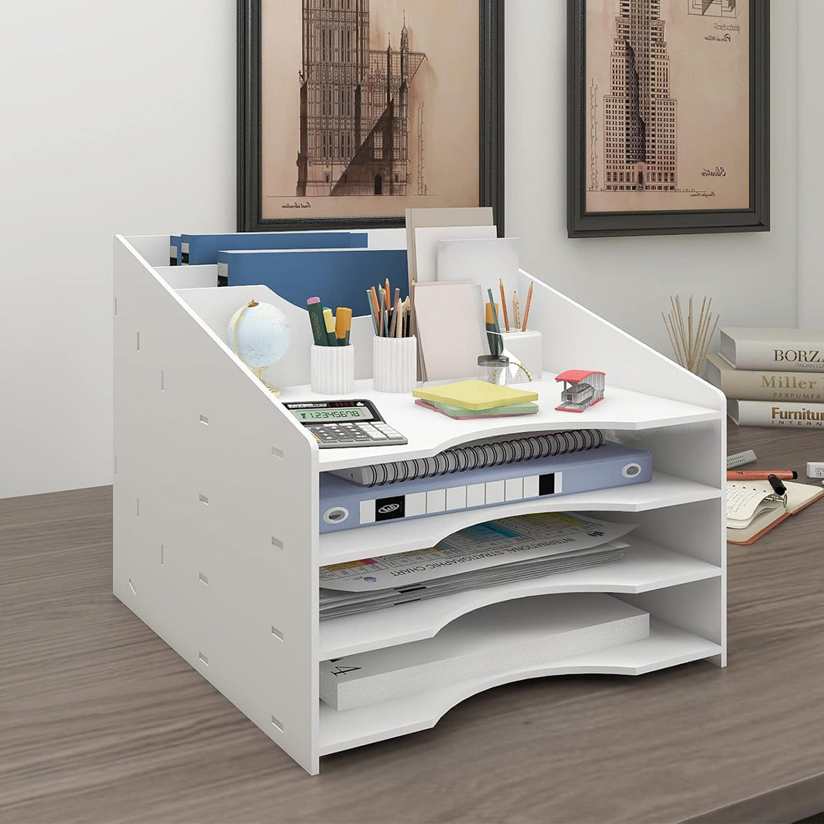 Desktop File Organizer Rack A4 Multi-Tier Storage